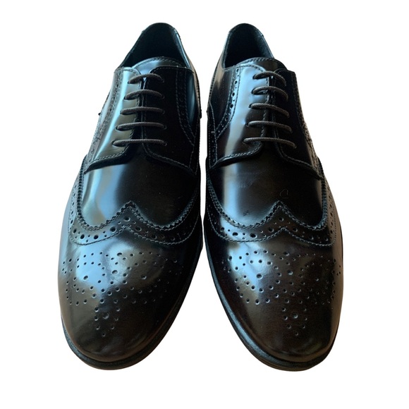 Cerruti 1881 Dark Brown Leather Wingtip Shoes - Picture 4 of 6